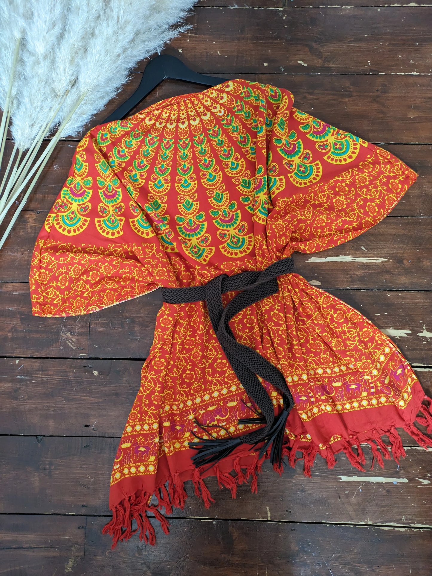 BALI ORANGE HAND PRINTED KAFTAN