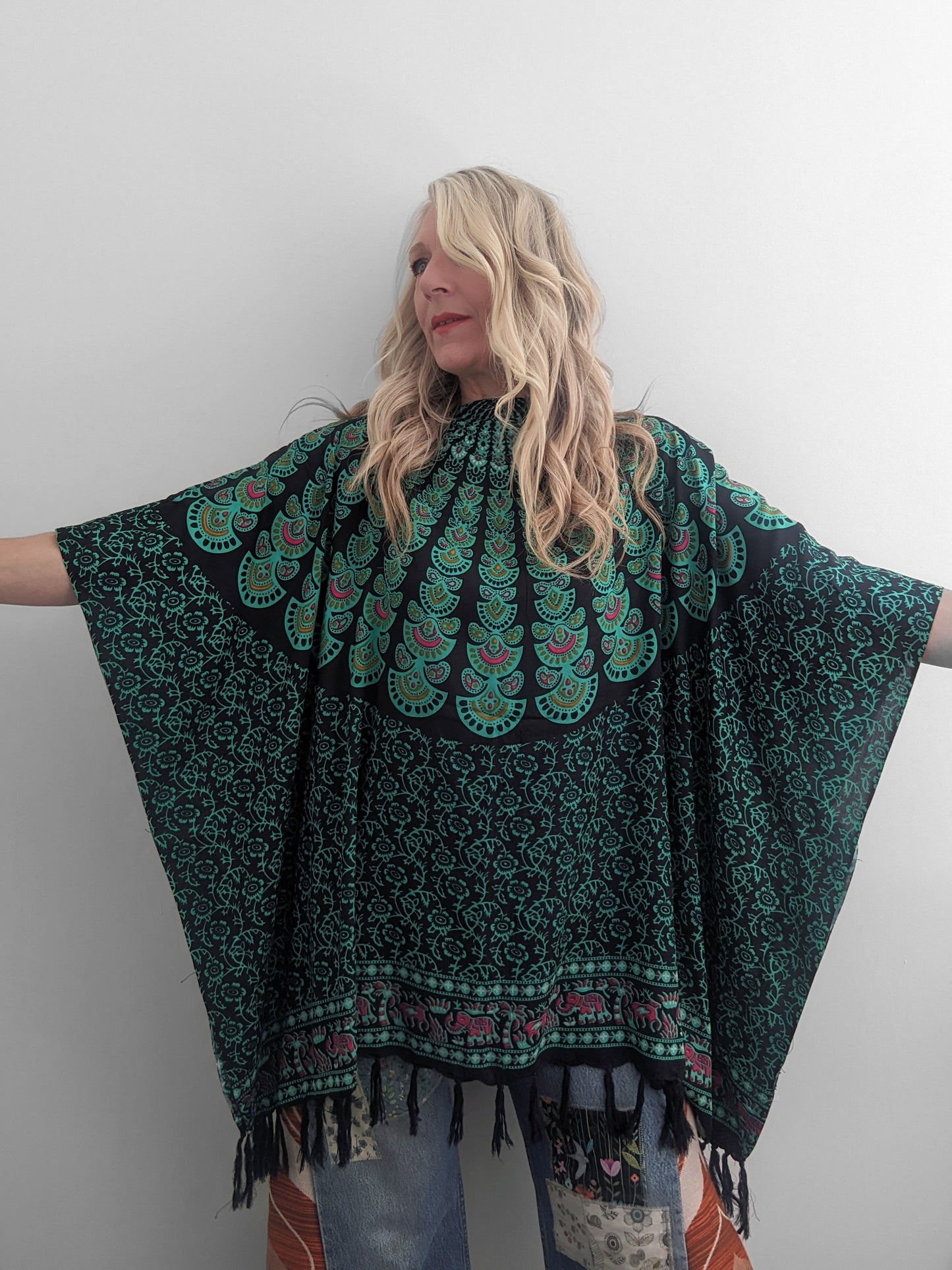 BALI DARK NAVY HAND PRINTED KAFTAN