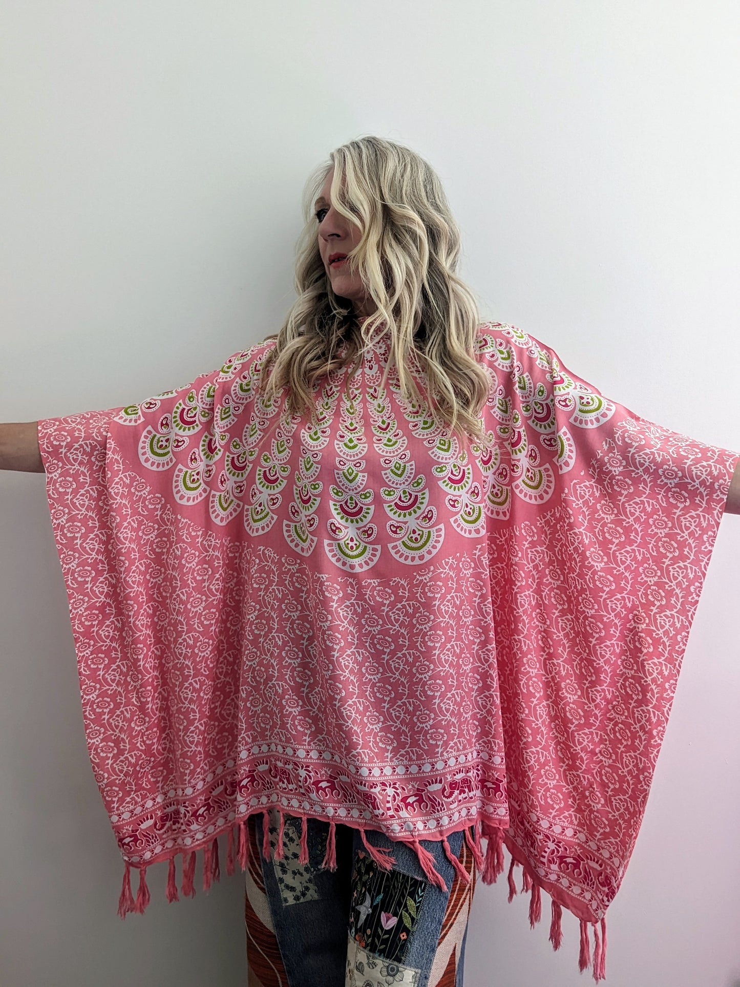 BALI PINK HAND PRINTED KAFTAN