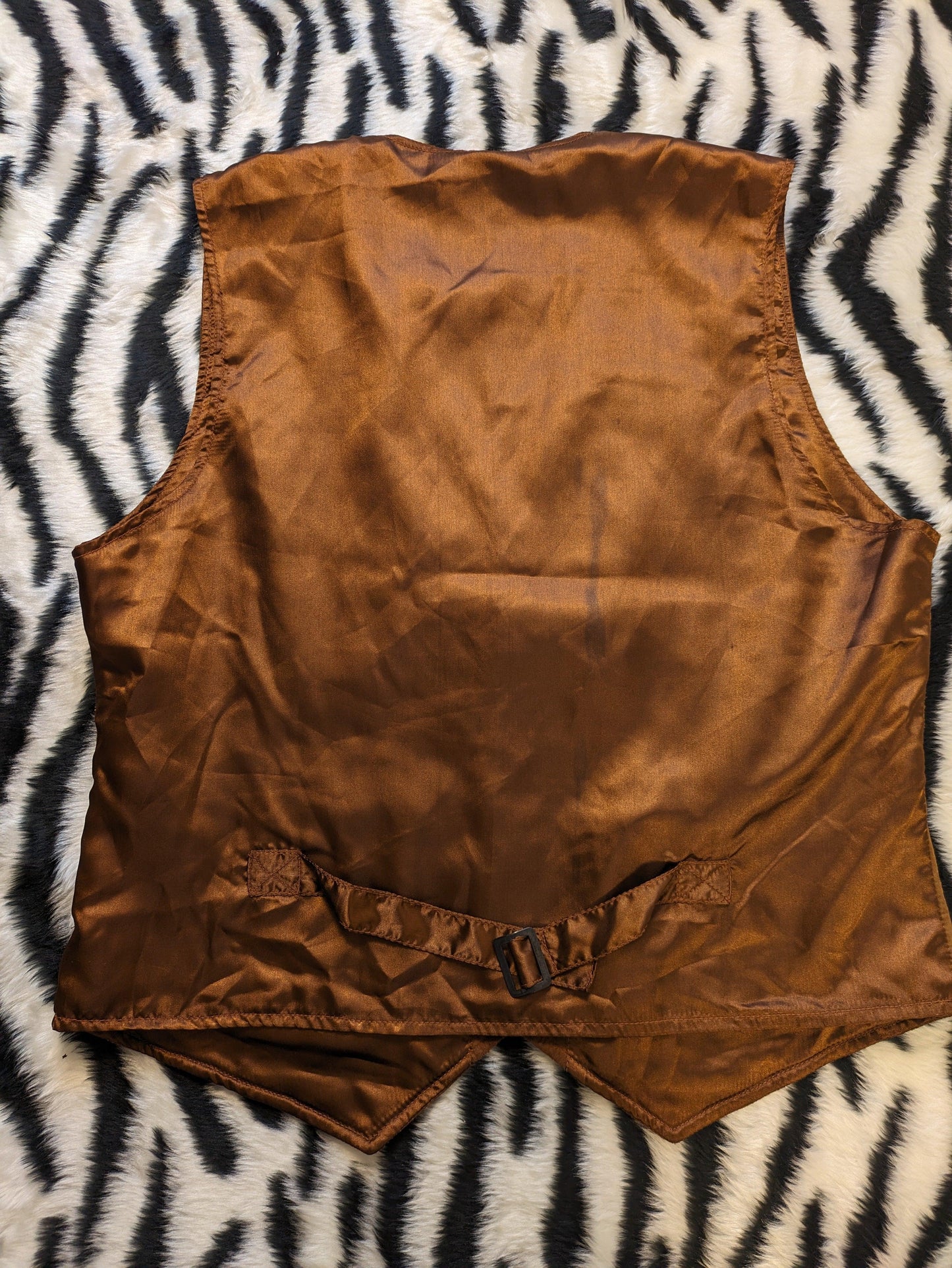 VINTAGE DARK TAN SUEDE WAISTCOAT L/XL