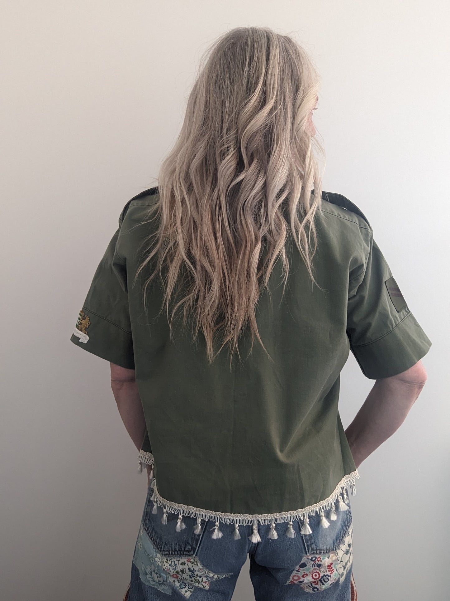Jewel Tassel Army Shirt M