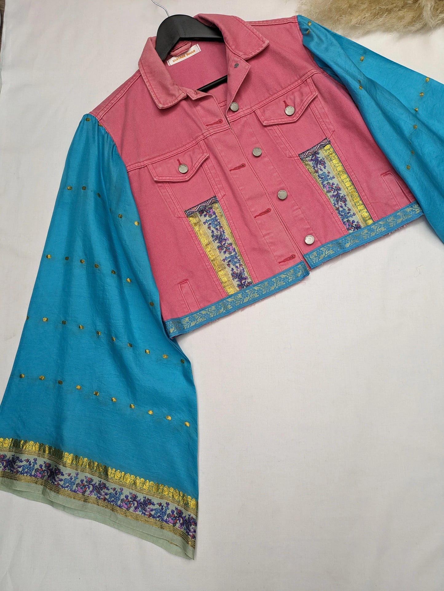 REWORKED PINK ELEPHANT DENIM JACKET M/L