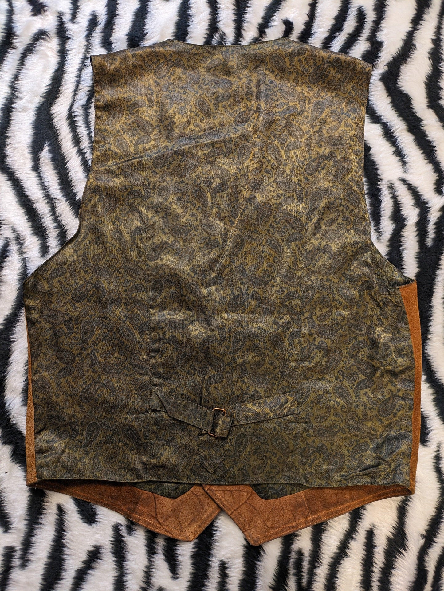 VINTAGE BROWN SUEDE LEATHER WAISTCOAT XL