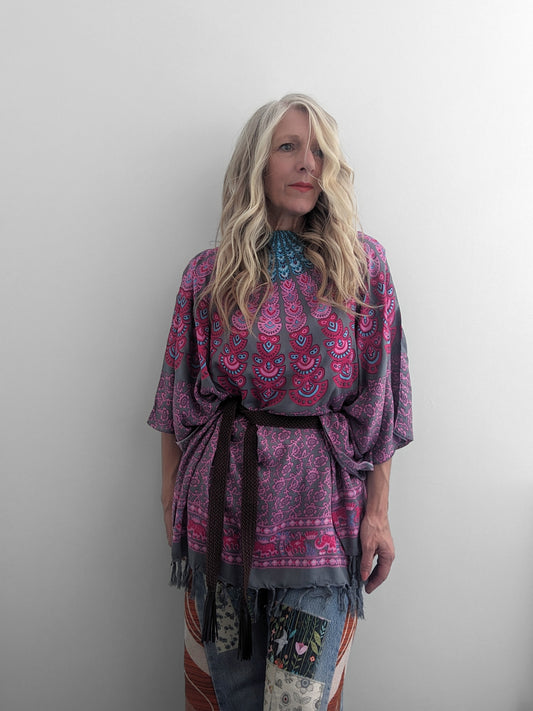 BALI PURPLE HAND PRINTED KAFTAN