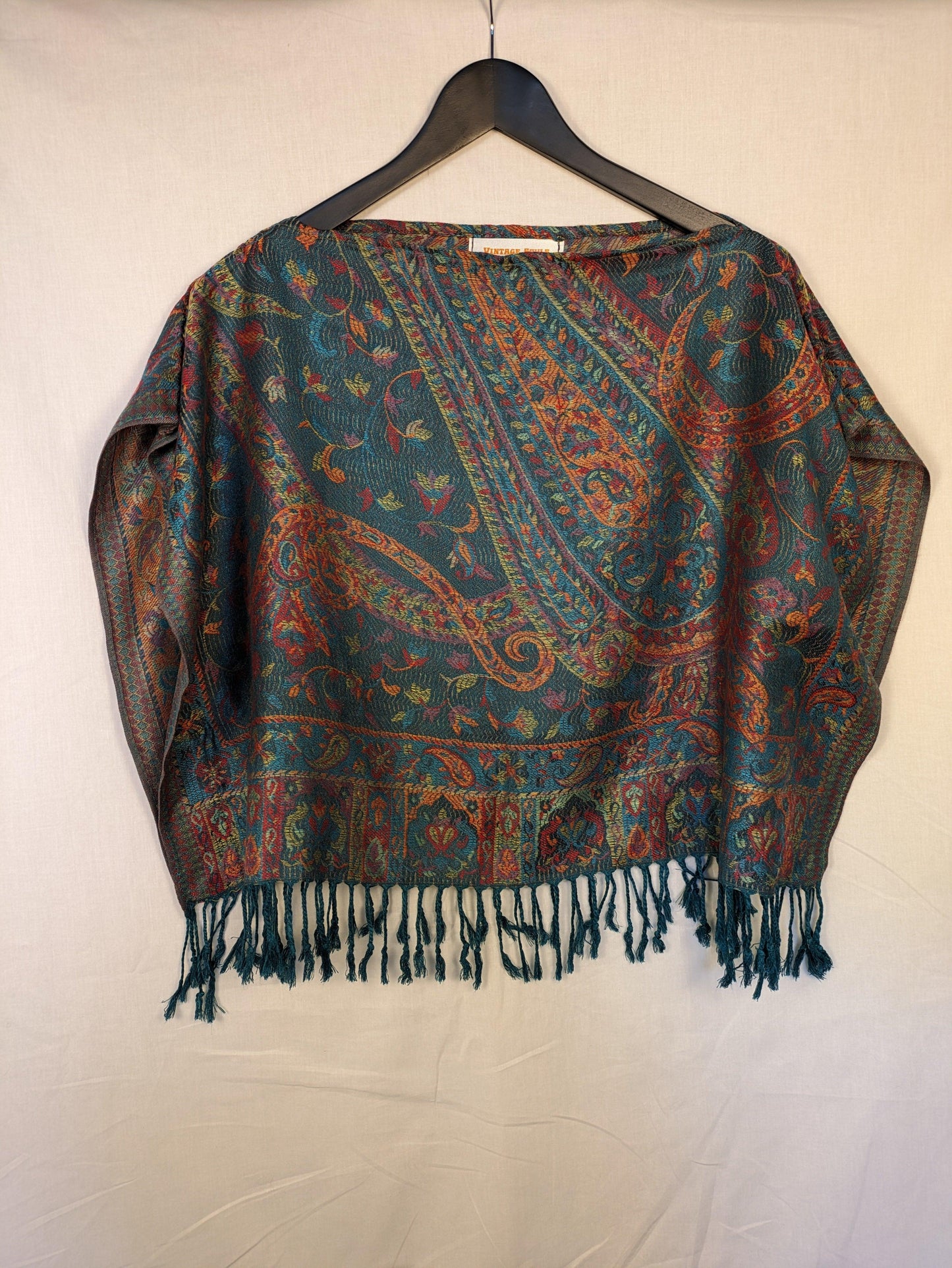 PAISLEY TEAL PASHMINA SCARF TOP